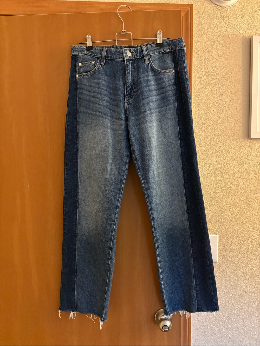 Mavi Two-Tone Blue Straight-Leg Jeans